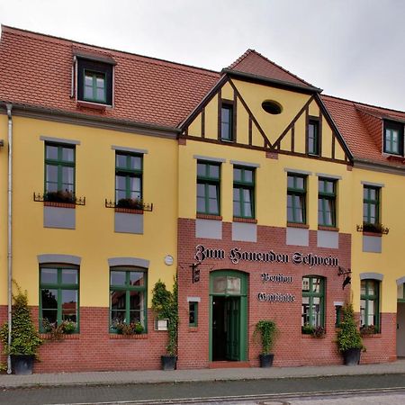 Gasthaus Und Pension "Zum Hauenden Schwein" Woerlitz Exterior foto