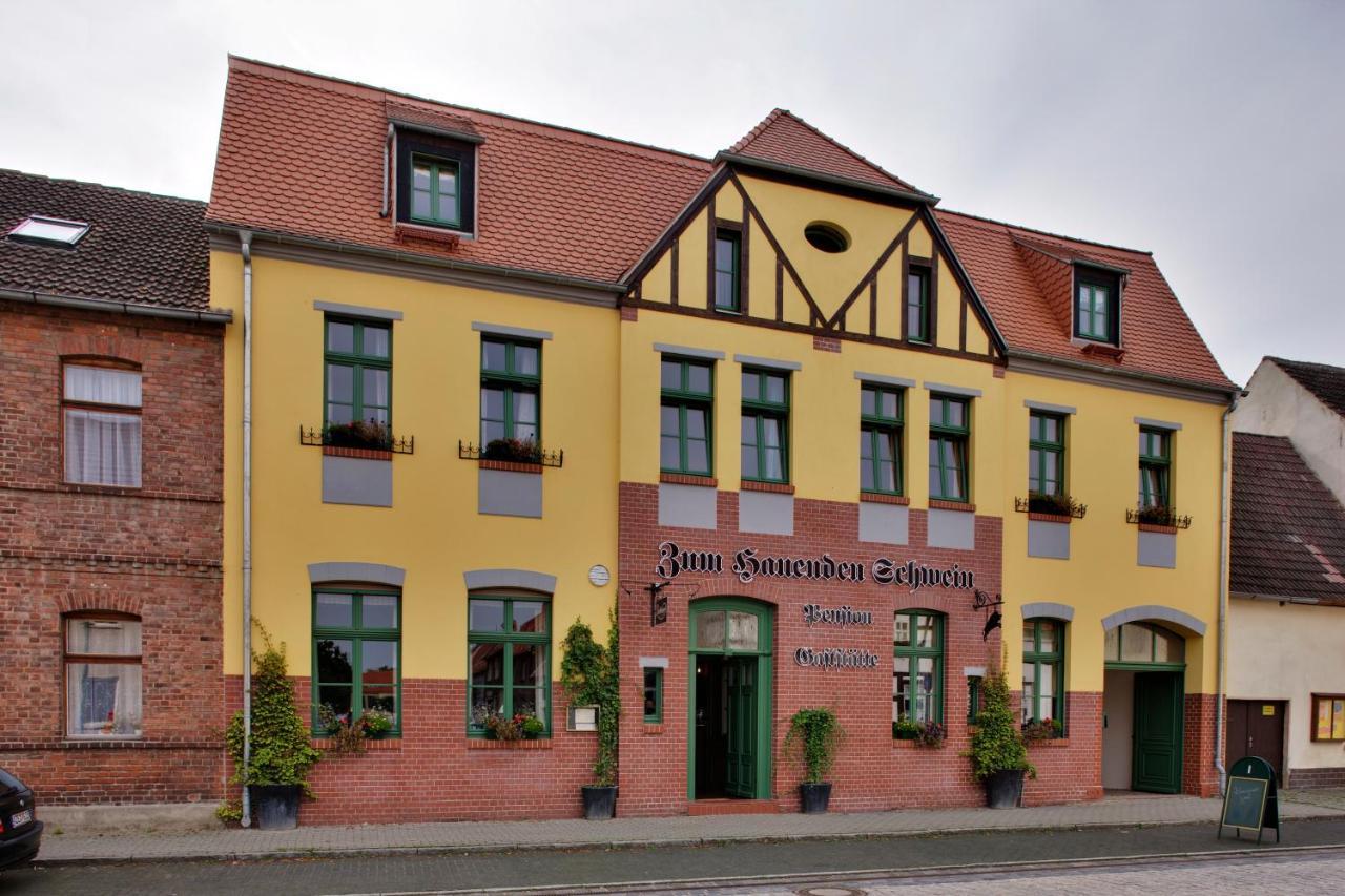 Gasthaus Und Pension "Zum Hauenden Schwein" Woerlitz Exterior foto